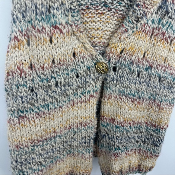 Handmade Sweater Vest Cardigan Size Medium Hoho Western Cottage Fall Cozy Knit - Picture 4 of 8